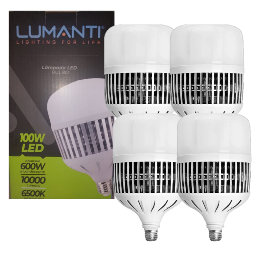 Kit 4 lâmpada ultraled 100W E-27 bivolt 6500K Lumamti