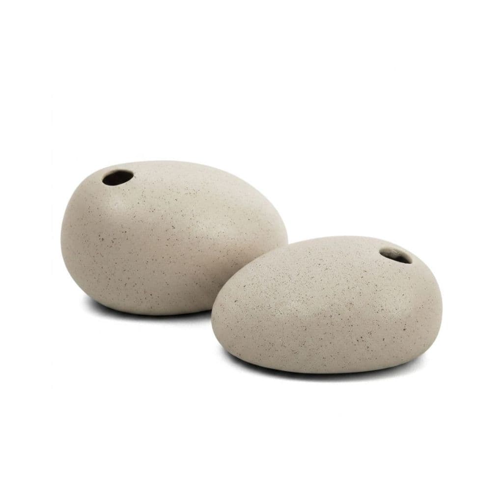 Kit 2 Minivasos Orgânicos Cerâmica B e C | Design Minimalista