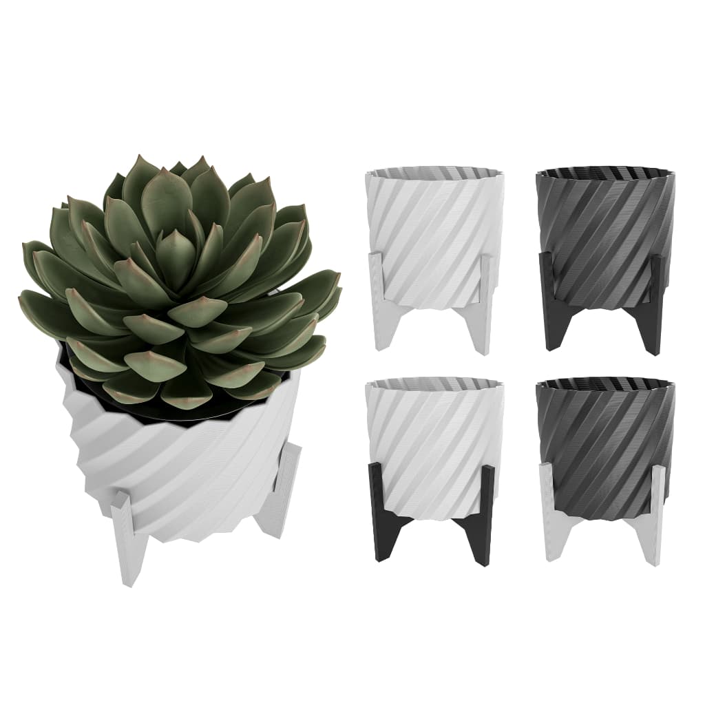 Kit 3 Cachepot Vaso Moderno Para Suculentas C/ Suporte