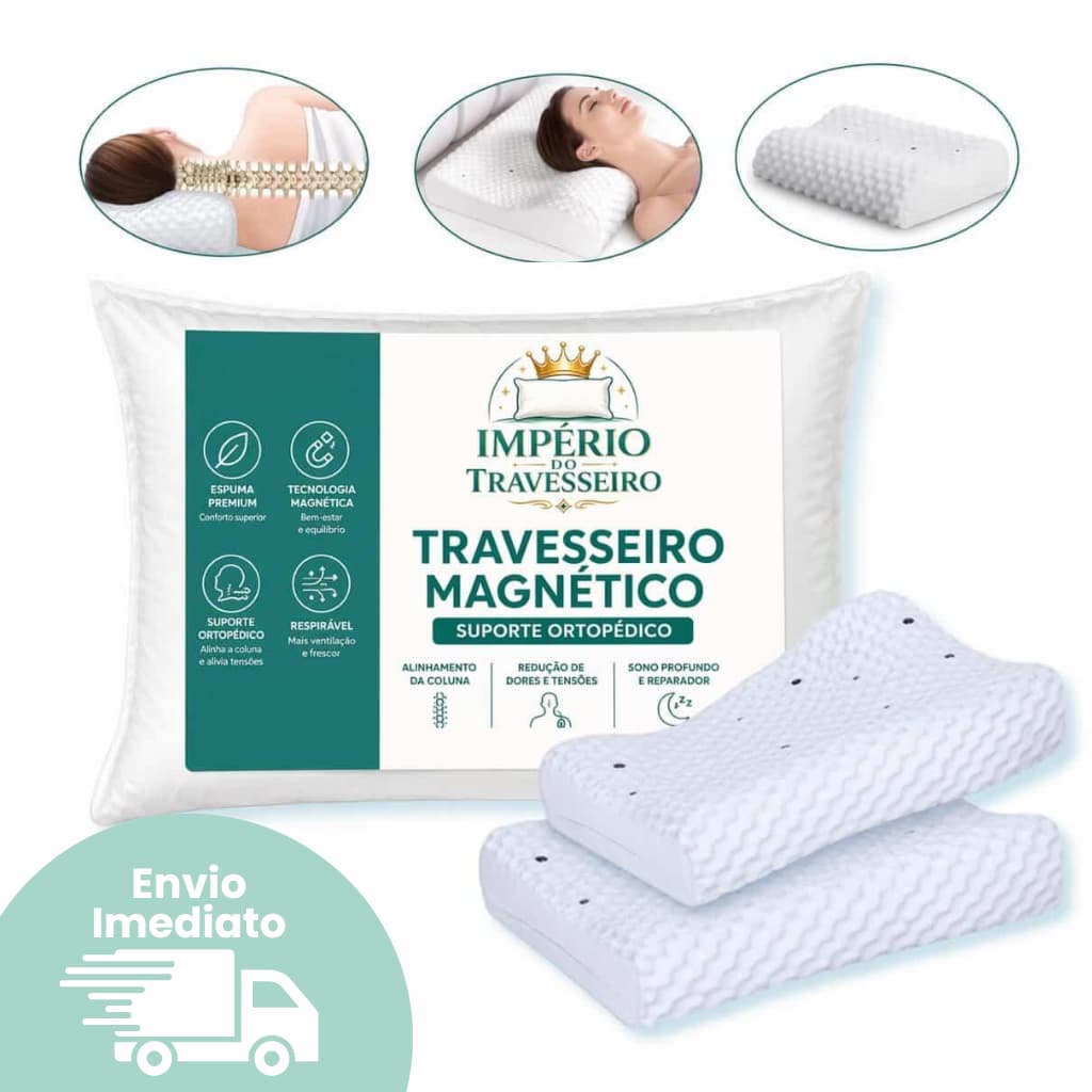 Travesseiro CERVICAL ORTOPÉDICO MAGNETICO e INFRAVERMELHO terapêutico com espuma e capa TNT 40g para correção de postura