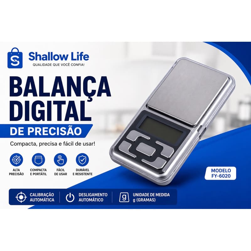 Balança Digital de Precisão 0,01g até 200g Portátil Profissional Pocket Scale FY-6020