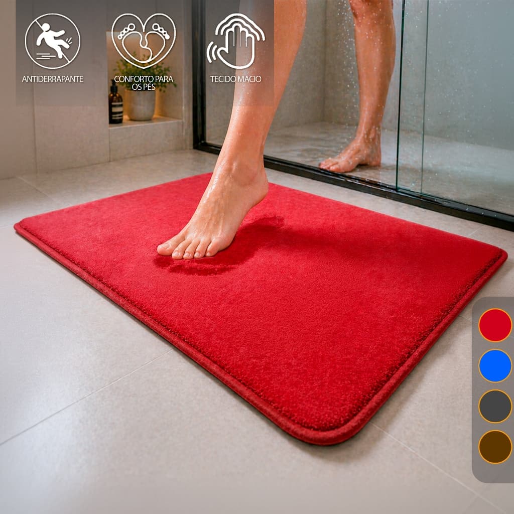 Tapete De Banheiro Soft Macio Secagem Rápida 59x49cm