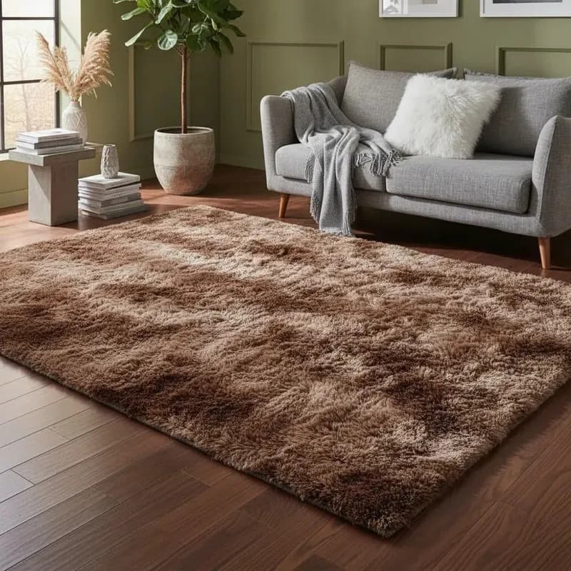 Tapete Peludo Felpudo Marrom Mesclado 2,00m x 1,40m Sala Quarto  Luxo PROMOÇÃO