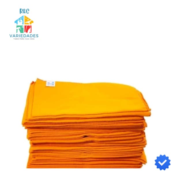 KIT 10 FLANELAS LARANJA Ouro Grandes Multiuso Algodão Limpeza Geral Medidas 30 X40