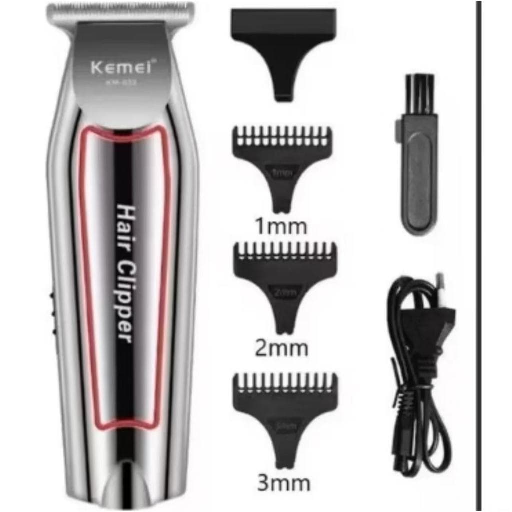 máquina de acabamento cortar cabelo barba barbeador pezinho profissional recarregável kemei KM-032