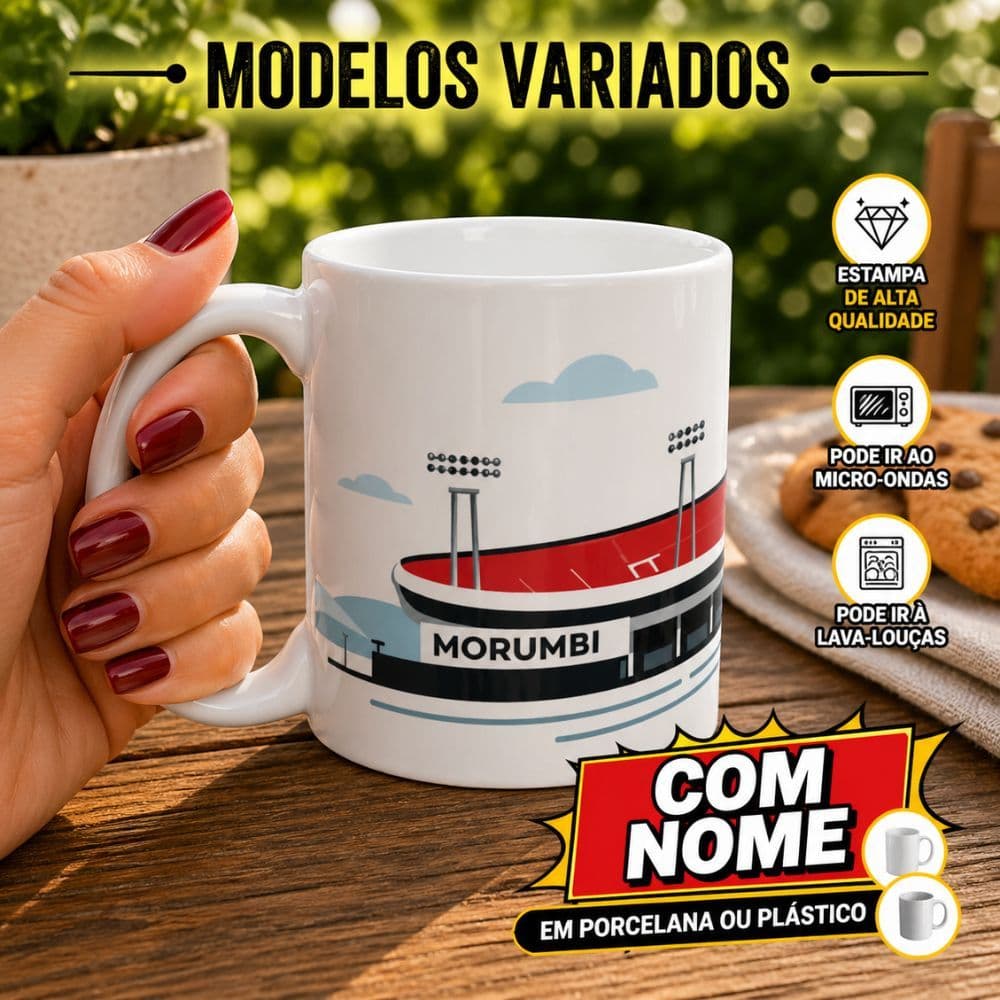 Caneca Personalizada Estádios Times COM NOME ( Porcelana ou Plástico )