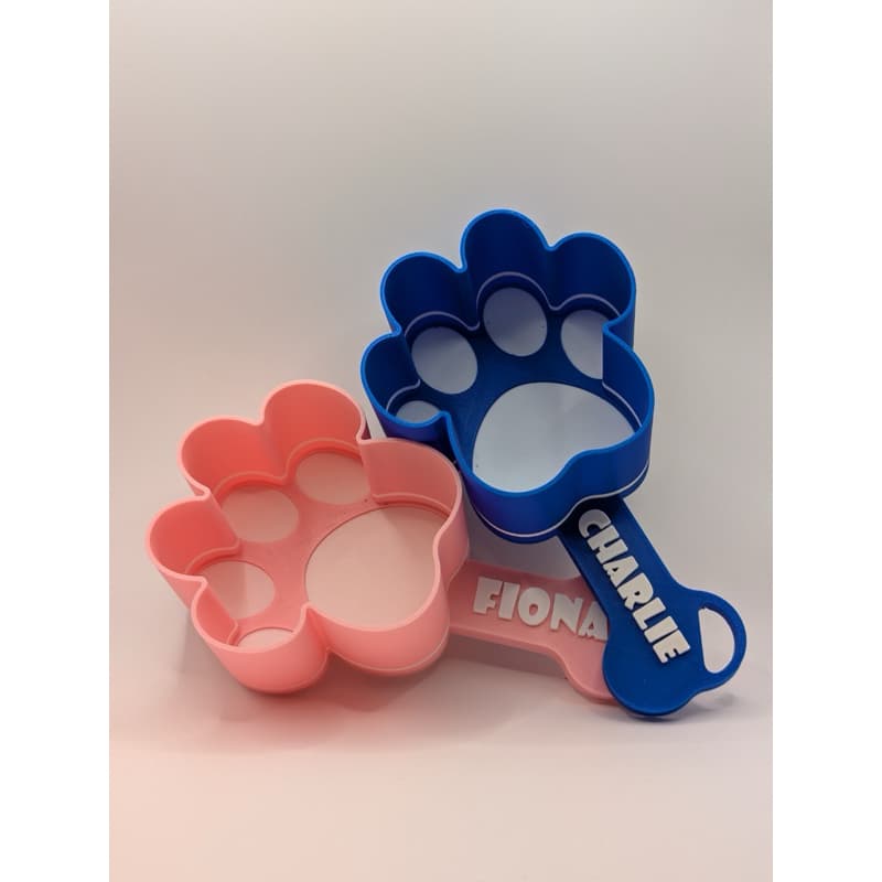 Colher Dosadora de Ração Personalizada Pet com Nome | Medidor para Cães e Gatos | Patinha 3D
