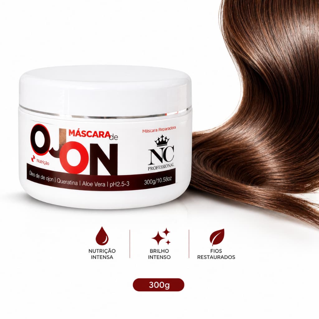 Máscara Capilar 300g Hidratação Profunda Nutrição Reparação Fios Danificados Anti Frizz