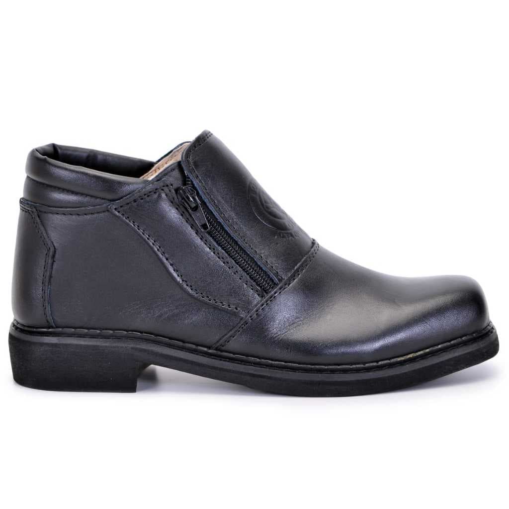 Bota Botina Masculina Couro Legítimo Ziper Bovino Casual Cano Curto Sola Resistente Rodeio Cavalgada