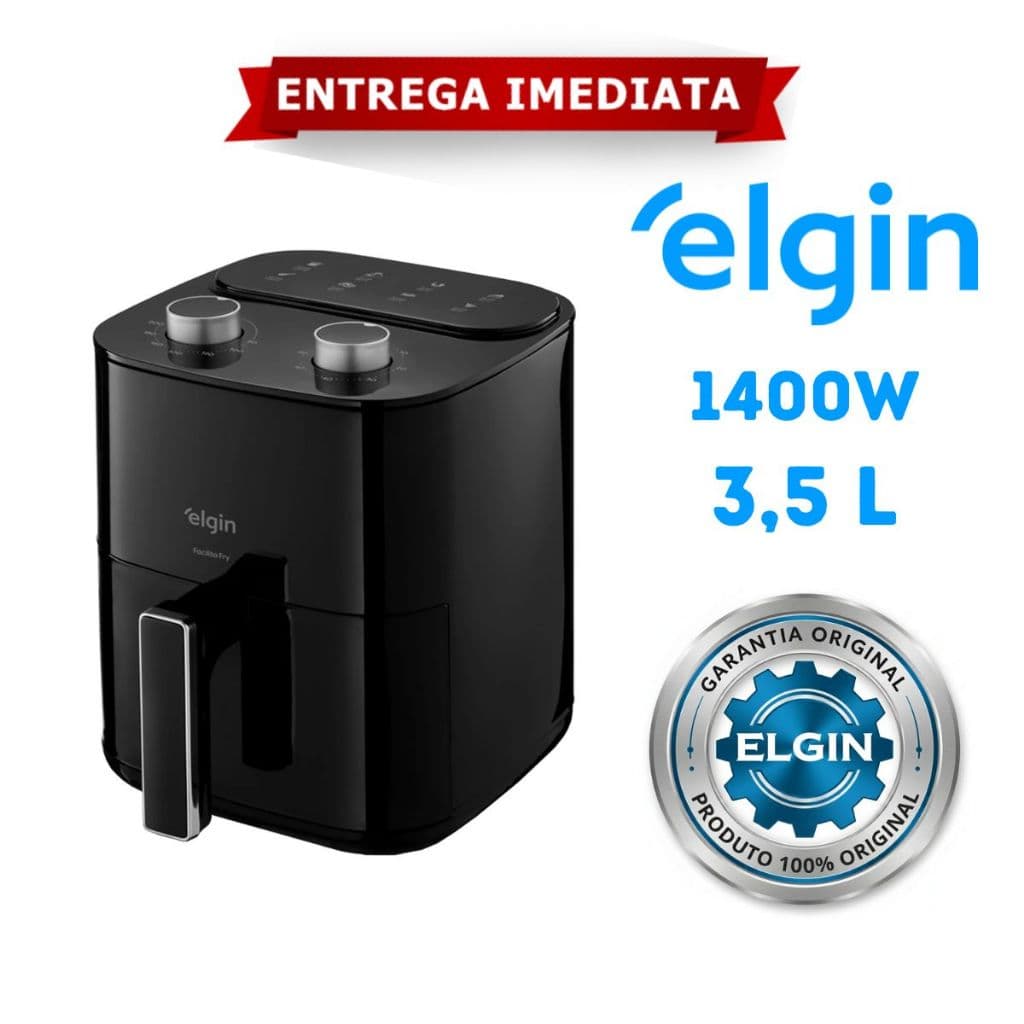 Air Fryer 3,5L Fritadeira Elétrica Sem Óleo Elgin Facilita Fry