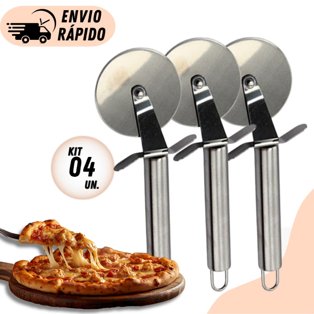 Kit 4 ou 2 Cortador De Pizza Massa Grossa Profissional Lâmina Em Aço Inox Kehome Utensílios Para Cozinha