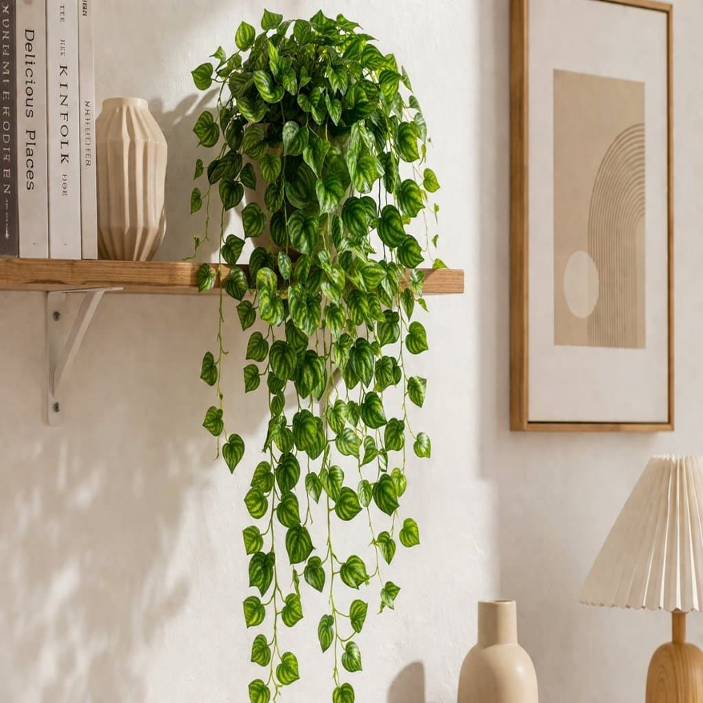Planta Pendurada Para Decoração Verde Artificial Parede Folhagem