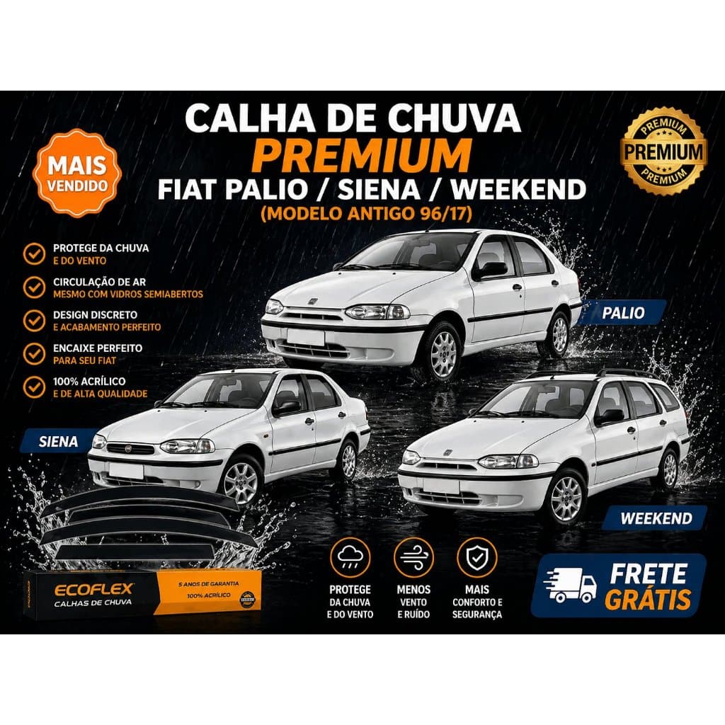 Calha De Chuva Defletor Palio Modelo Antigo Weekend Adventure Locker Siena 4 Portas 1996 Ate 2013