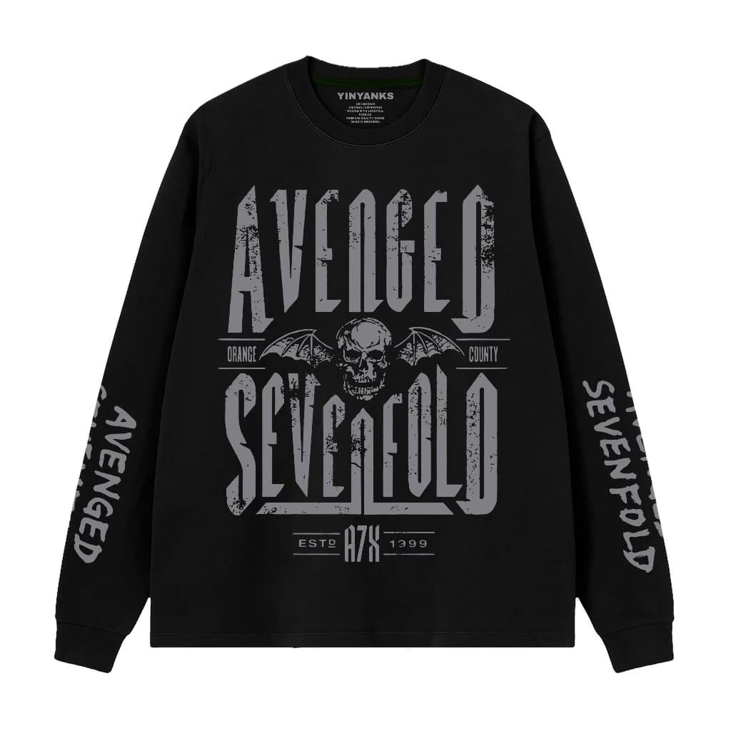 Moletom Gola Redonda Careca A7x Avenged Sevenfold Nightmare Skull Graphic  World Tour Unissex
