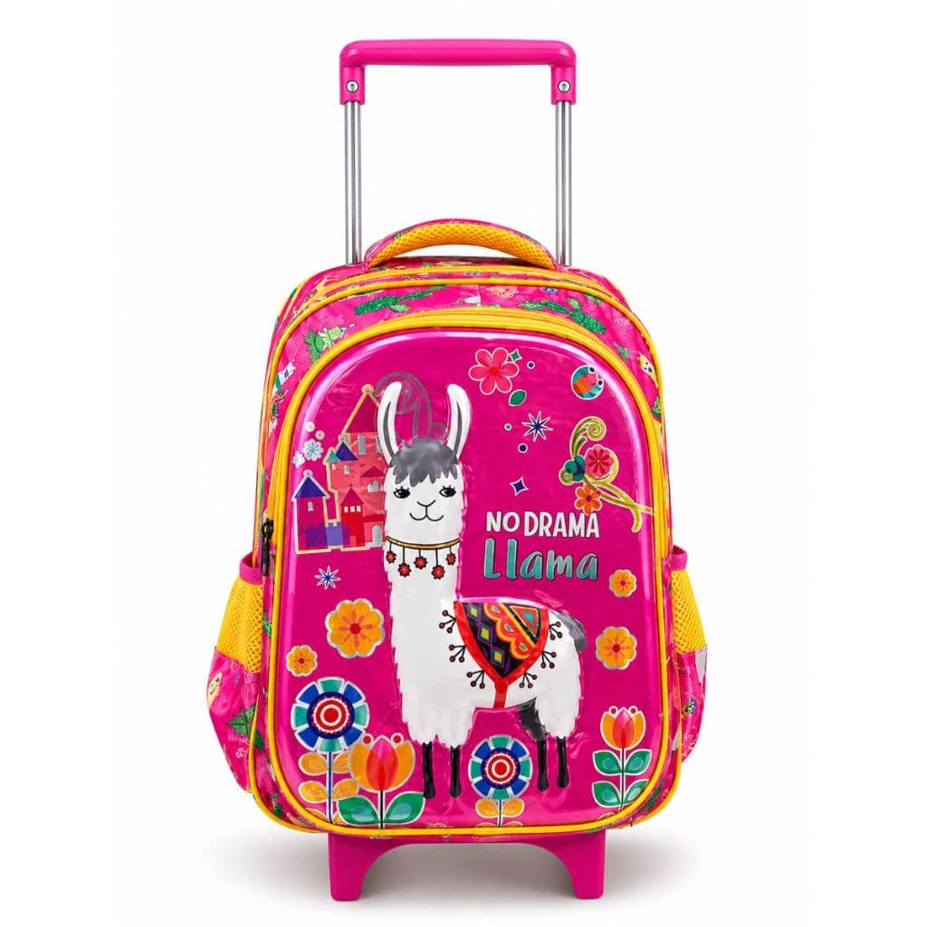 Mochila Escolar De Rodinha Lhama Femenina Resistente Grande