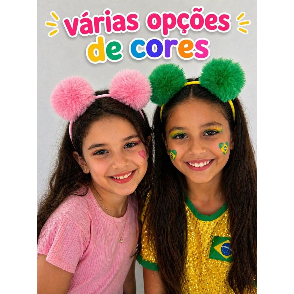Tiara Arco Pompom infantil Brasil Menina Maria Clara Poliana