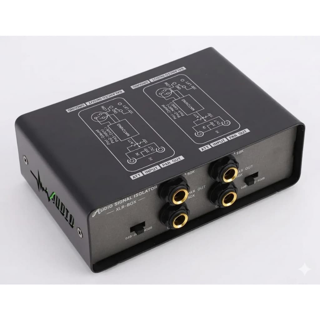 Isolador loop de Terra com 2 Canais e Cancelamento de Ruído para Áudio, Mixer e Guitarra