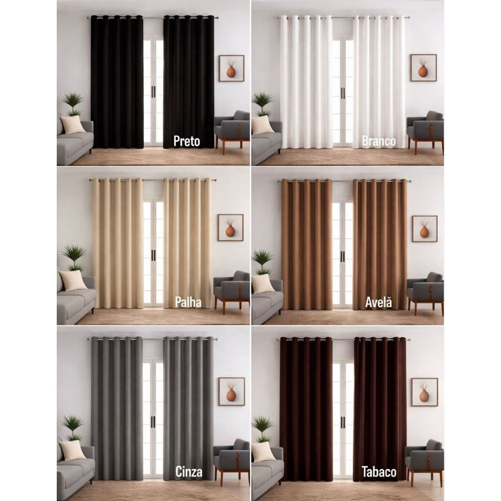 Cortina Blackout Para Varão De 2 Metros - Bloqueia Luz Com estilo - Ideal Para Sala E Quarto