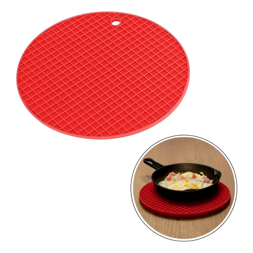 KIT 4 Descanso Panela Premium de Silicone Temperatura Cor Vermelho
