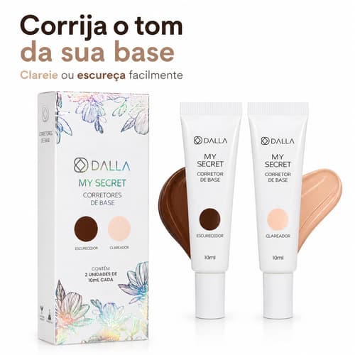 Corretor de cor de base clareador + escurecedor my secret Dalla