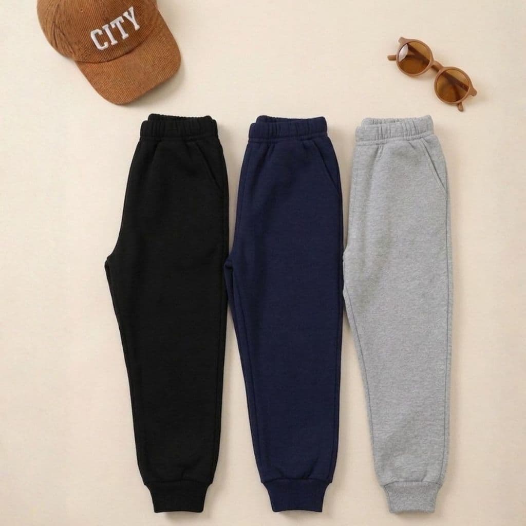 Kit 2 Calça Moletom Menino Infantil Juvenil 1 ao 14 Preto Cinza Marinho