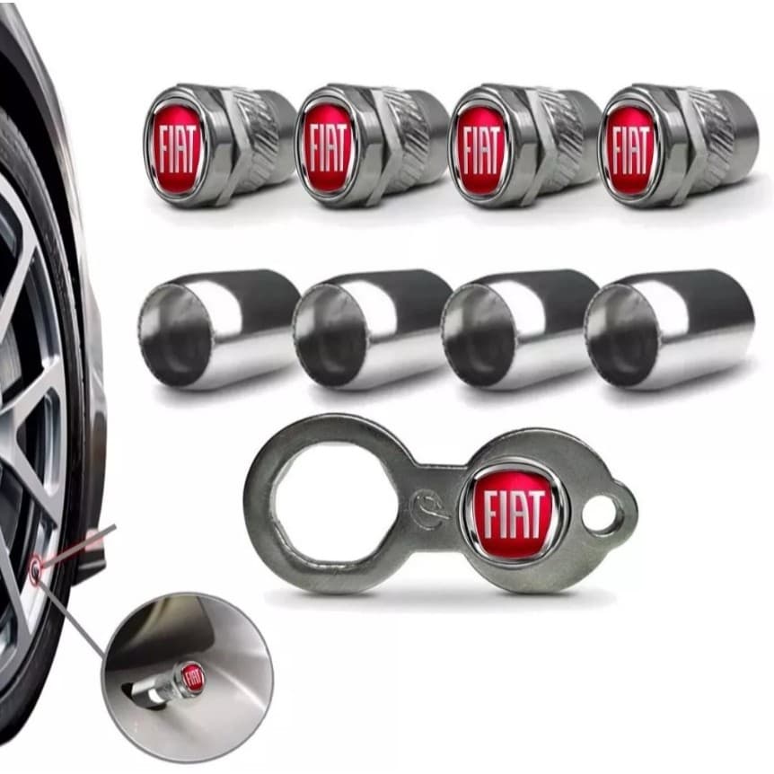 Tampa Bico Fiat Palio Valvula Antifurto Pneu Capa Cromado