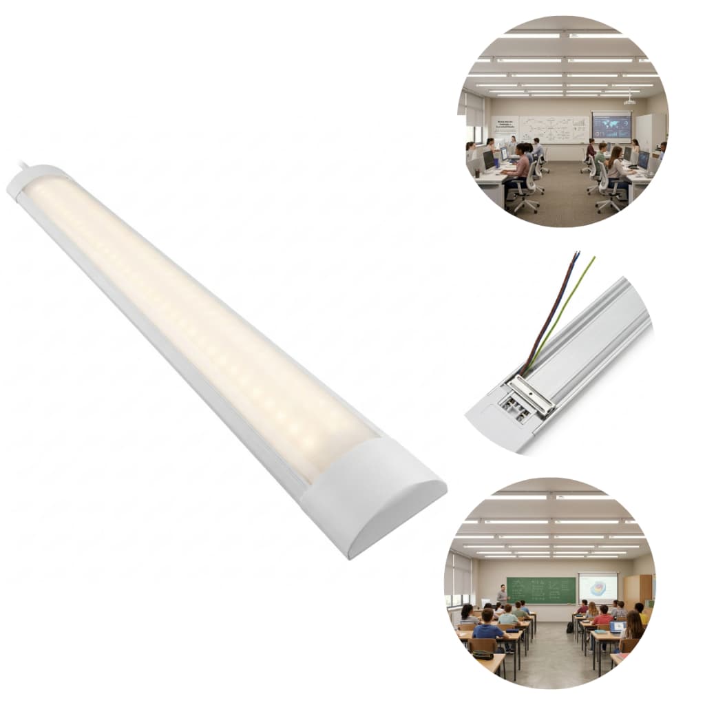 Luminária LED Slim 80W 120cm Moderna Escritório Cozinha