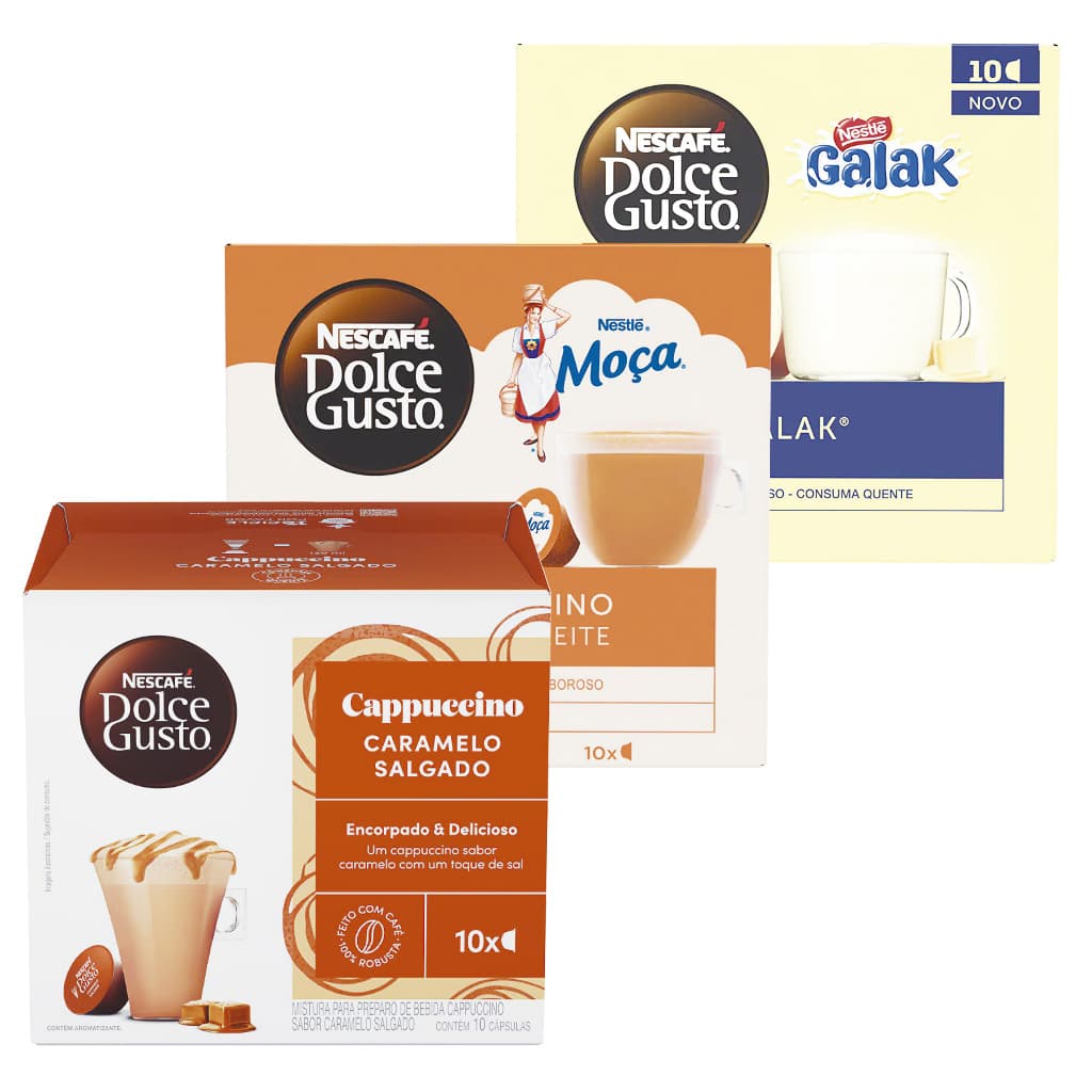 3 Caixas - Doce de Leite, Galak E Caramelo Salgado Dolce Gusto