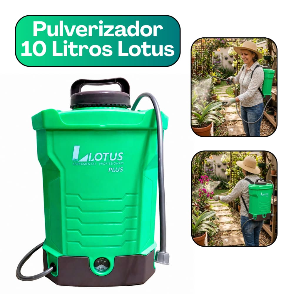 Pulverizador Elétrico Lotus 10000ml Bateria Litio c/ Carregador