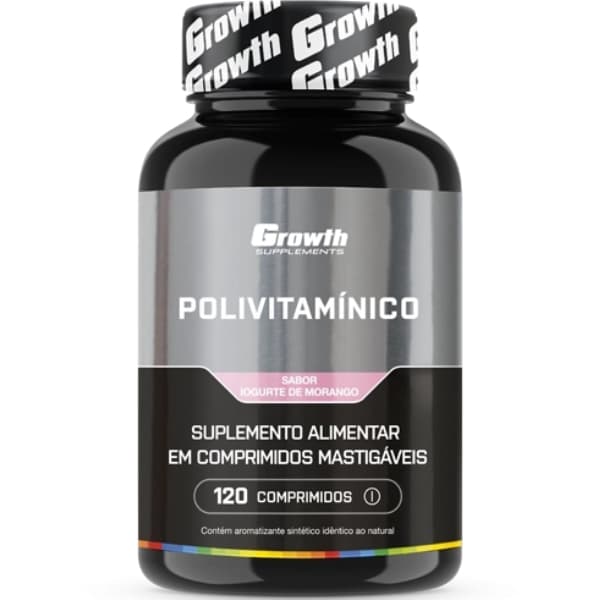 POLIVITAMÍNICO MASTIGAVÉL GR0WTH SUPPLEMENTOS (RENDE 4 MESES!)