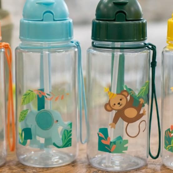 Garrafinha Infantil 400ml Macaco Elefante 🐵🐘 | Ideal para Escola, Passeios Prática e Leve