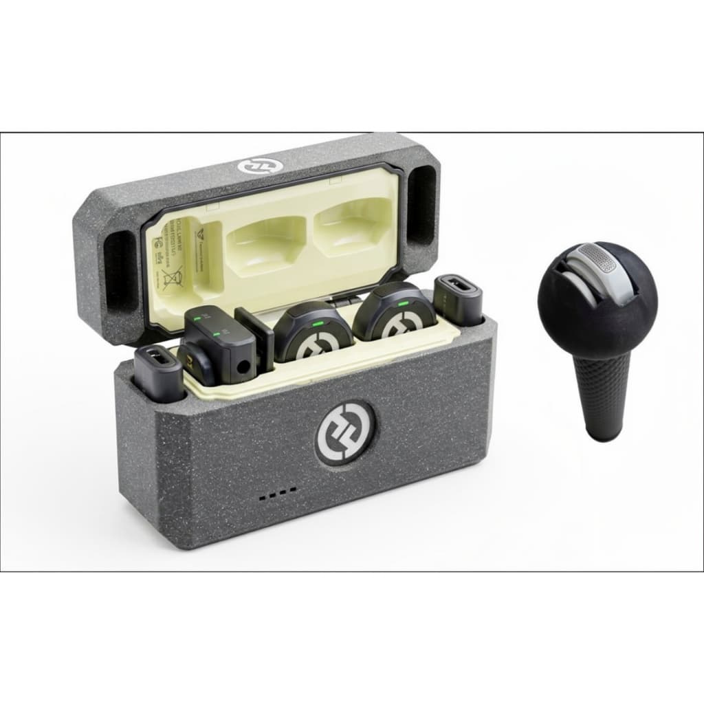 Case Microfone Hollyland + Suporte de Mão – Proteção Completa, Estojo Resistente e Pegada Ergonômica
