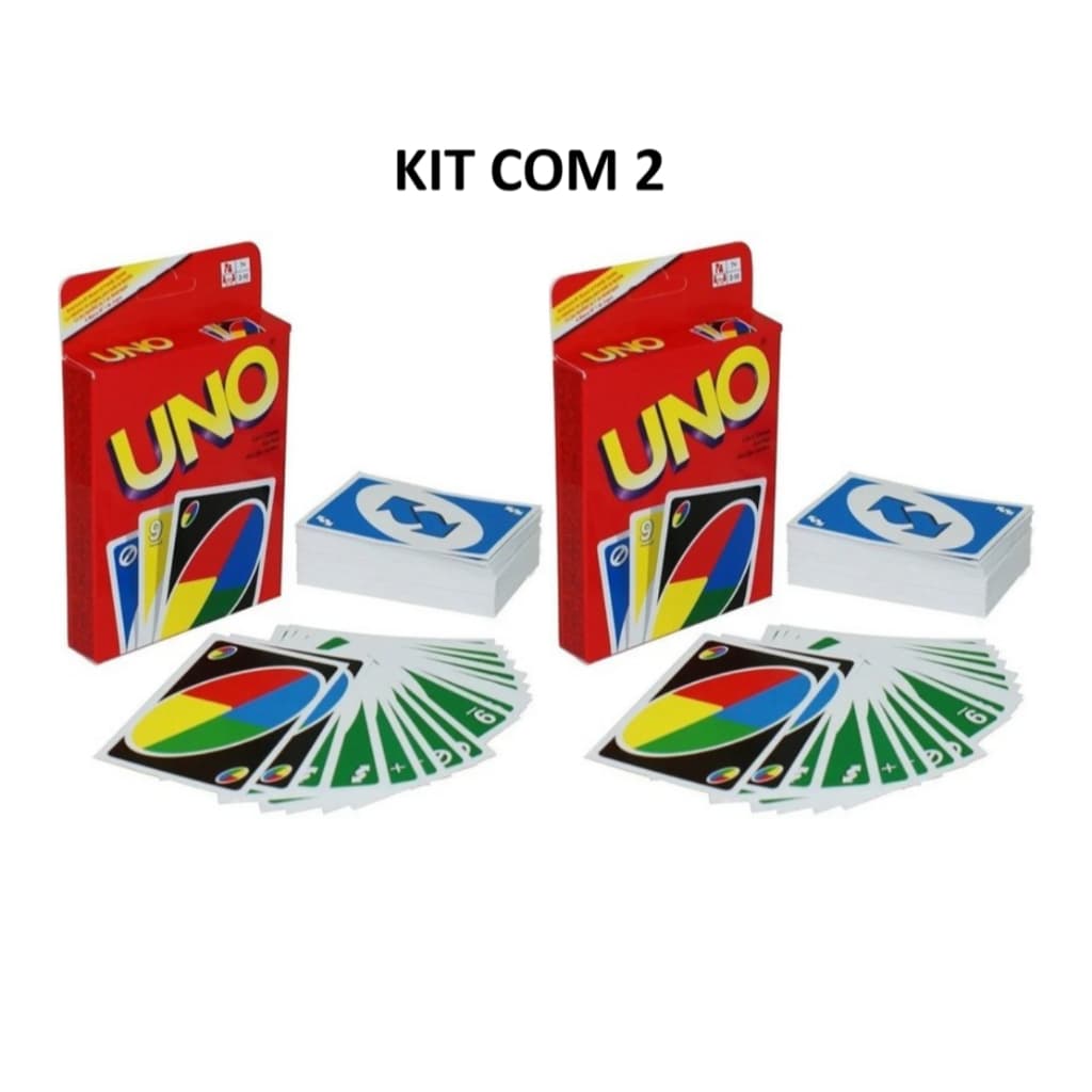 KIT COM 2 Jogos de cartas UNO. Tipo Baralho divertido para toda família e amigos.