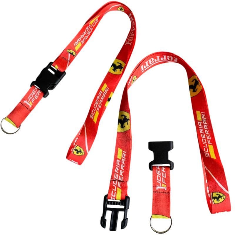 ​​Chaveiro Ferrari  Moto Cordão Tirante Pescoço Crachá Fecho Tic Tac Engate