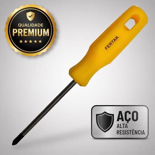 Chave Phillips 3/16" x  3"  Fertak Ferramenta Aço Alta Resistência e Precisão Profissional