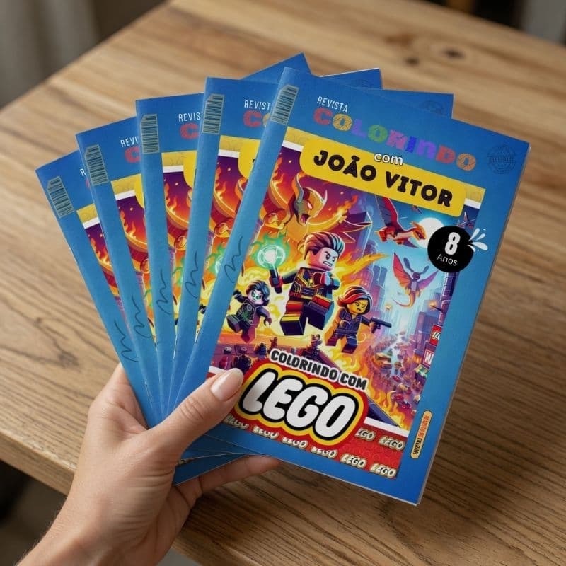 10 20 30 40 50 Kit Revistinha Livro de Colorir Infantil Lembrancinha Prenda PERSONALIZADO livrinho LEGO NINJAGO LEGOS