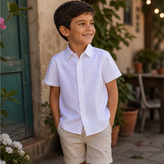 Camisa Infantil Menino Masculina Social Esporte Tipo Linho Lisa e Estampada Várias Cores do 2 ao 10