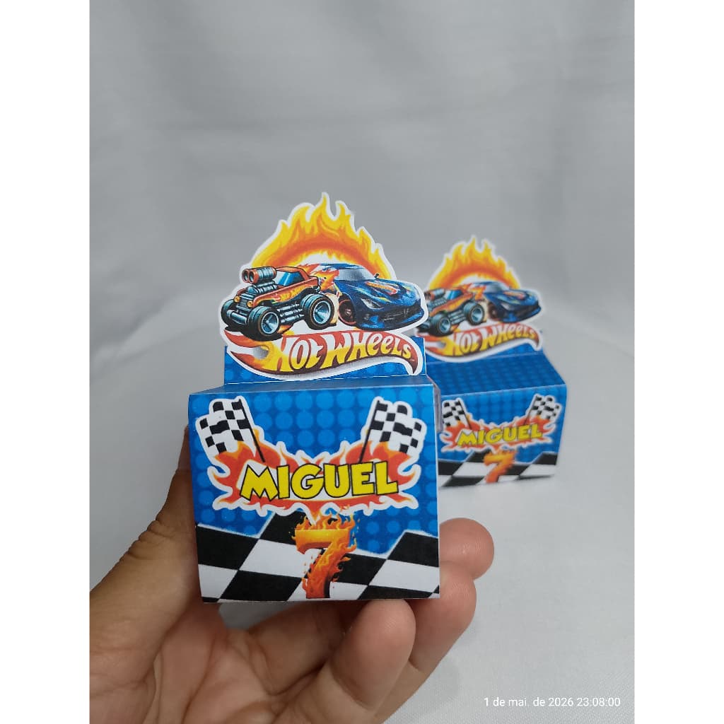 HotWeels Kit com 10 caixinhas de acrílico personalizadas Lembrancinhas para festa infantil