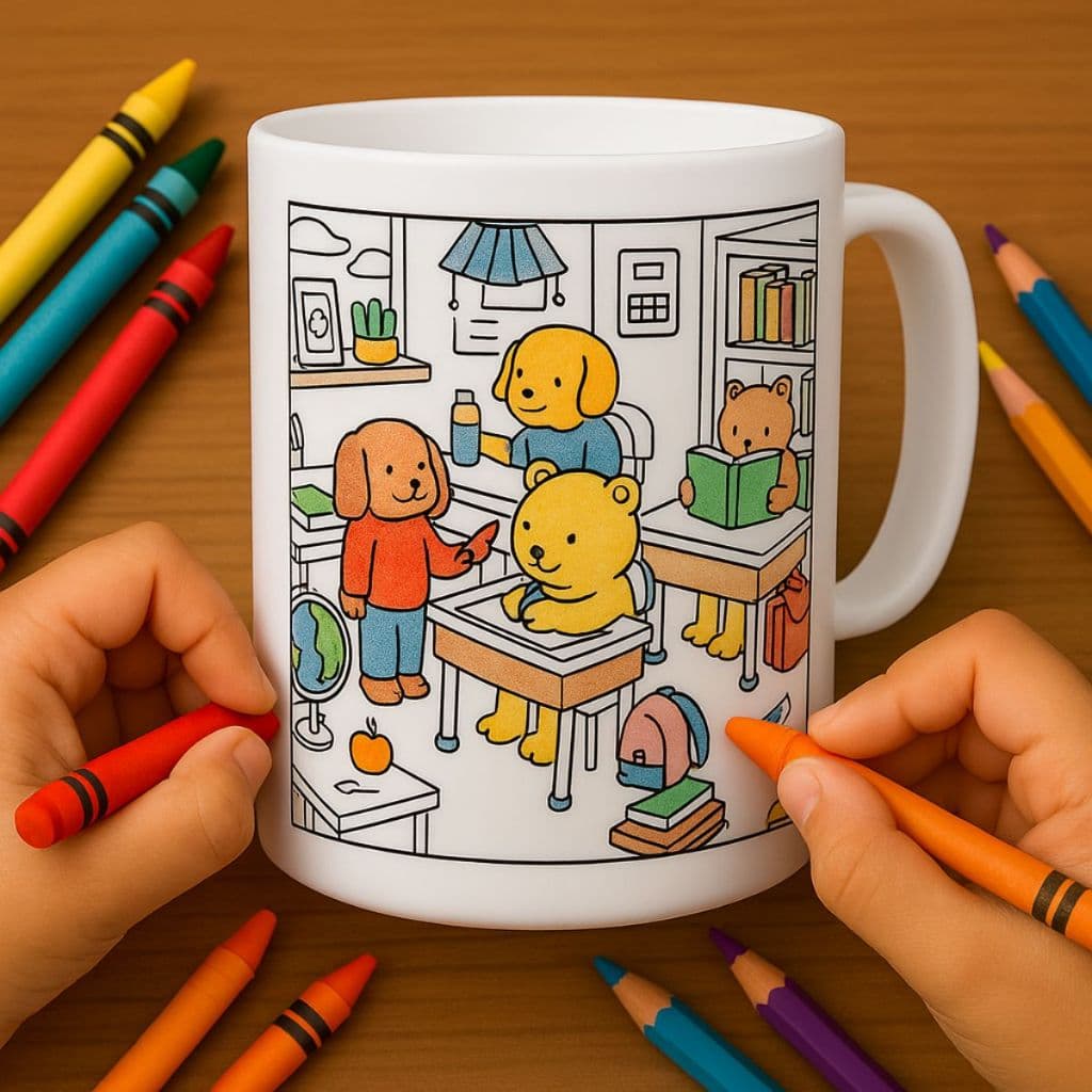 Kit 25 Caneca Infantil para Colorir na Escola Personalizada Para Lancheira merenda caneca plastica