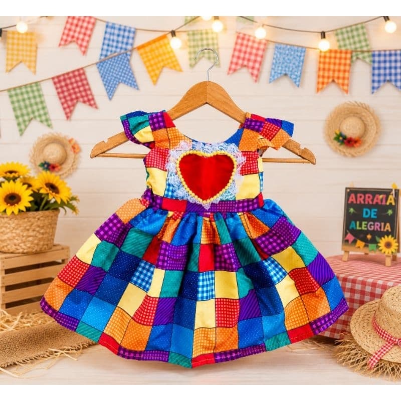 Vestido Junino Julino Festa Junina Infantis Baby