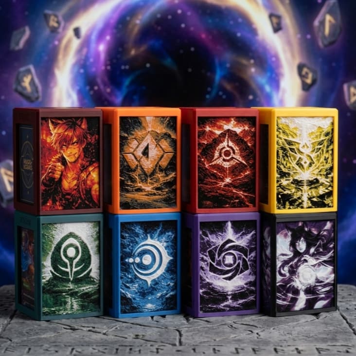 Deck Box Riftbound TCG p/ 70 CARTAS DUPLO SLEEVE - Edição Texturizada com Relevo Premium