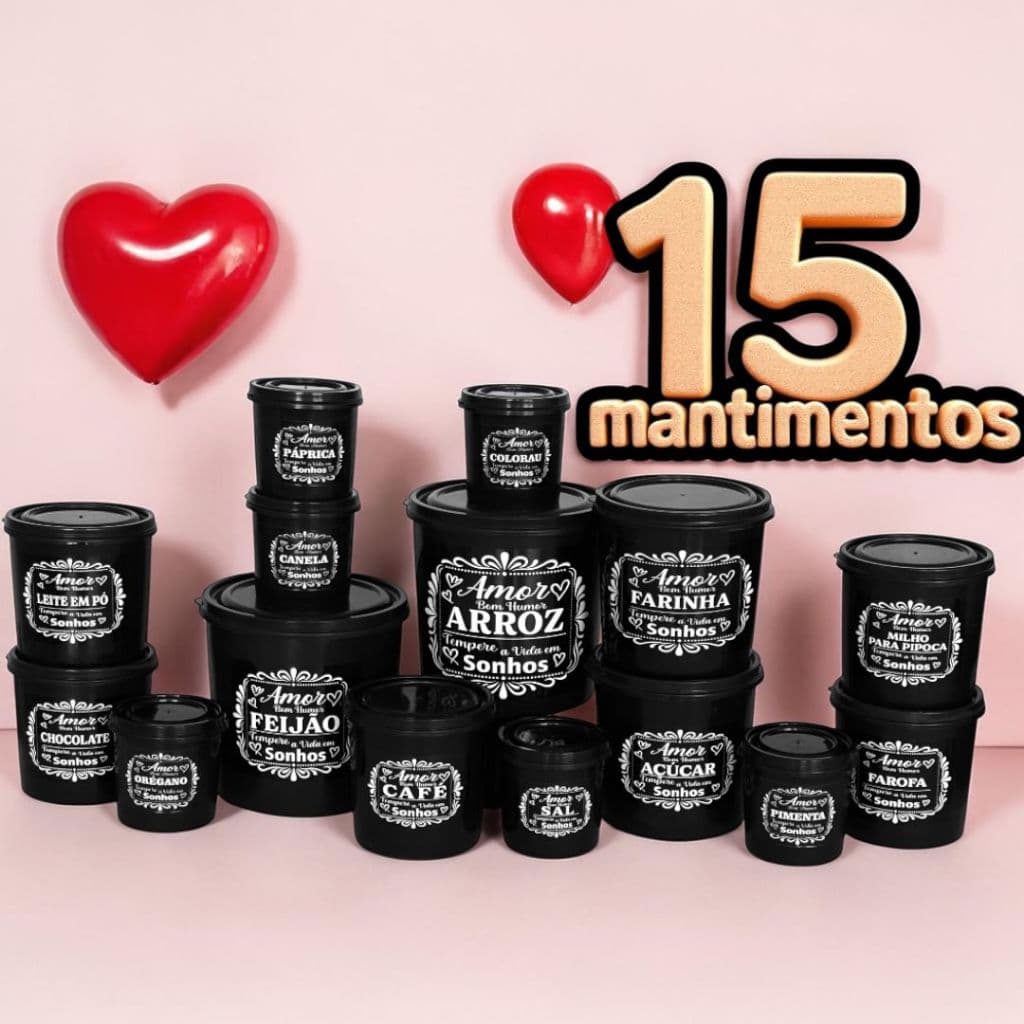 KIT JOGO DE MANTIMENTO 15 PEÇAS ORGANIZADORES DE ALIMENTOS OLIPLAST