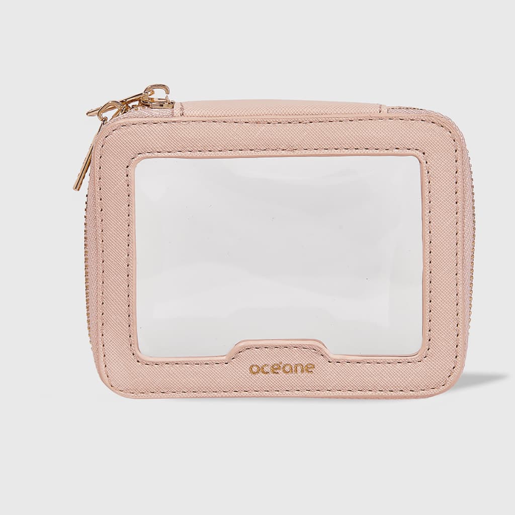 Oceane Mini Nécessaire Nude com Transparência - Crystal Case
