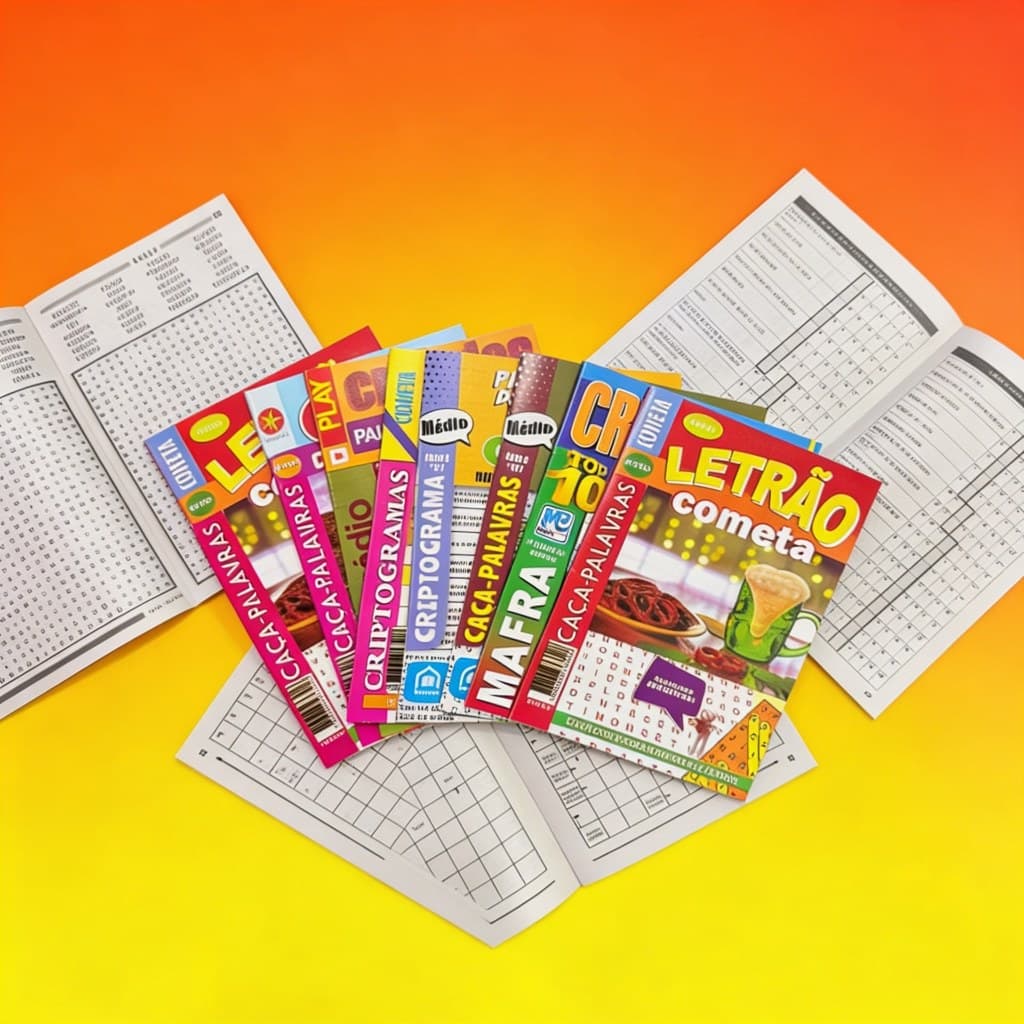 KIT 30 Revistas Passatempos Sortidos | Caça-Palavras, Cruzadas, Criptograma, Numerex e Numericx