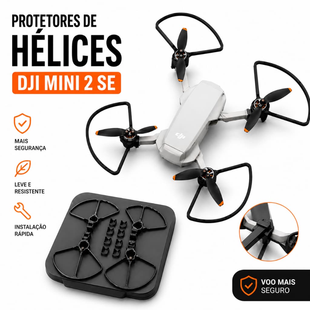 Protetor de Hélice DJI Mini 2 | Mini 2 SE | Mini 4K | Mavic Mini | Proteção Drone Anti Impacto | Acessório Essencial