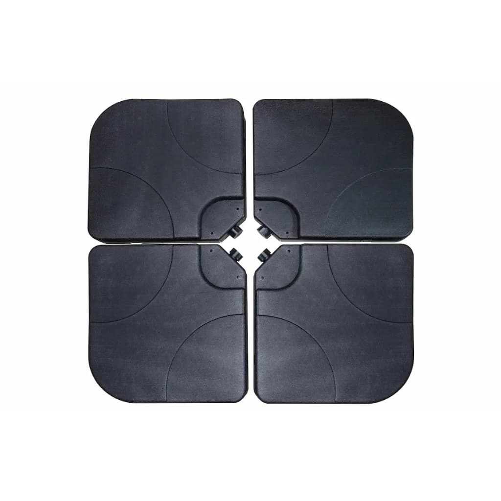Base De Ombrelone Lateral Contra Peso Com 4 Peças 60 Litros Total Cor Preto Resistente ao Vento
