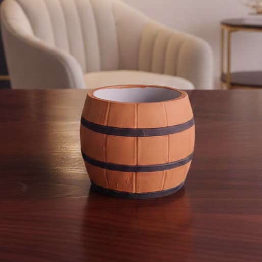 Cachepot Barril Rústico Decorativo Pequeno | Vaso para Suculentas | 1 Unidade