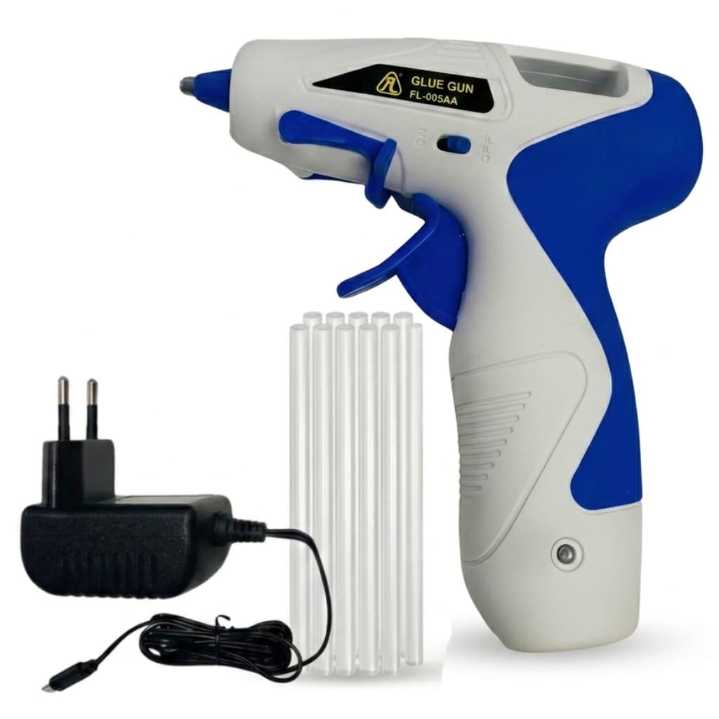 Pistola De Cola Quente Sem Fio Recarregável Profissional + 8 Bastões Bivolt Bateria Lítio Premium