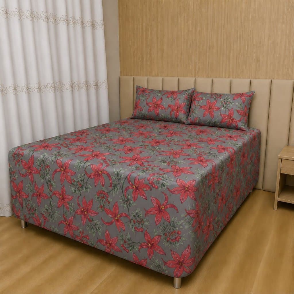 Jogo de Cama Queen com Fronhas com Elástico – Malha Gel Estampada