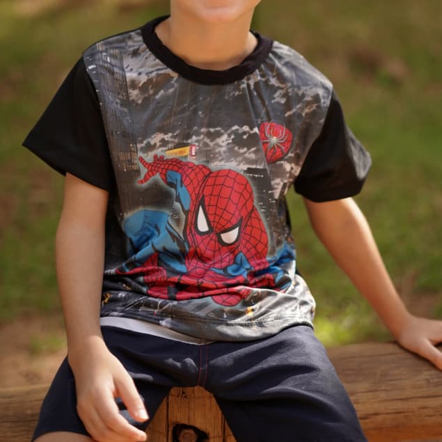 Camiseta Infantil Homem-Aranha Para Festa De Aniversário Temática Roupa De Herói Menino 2 A 9 Anos
